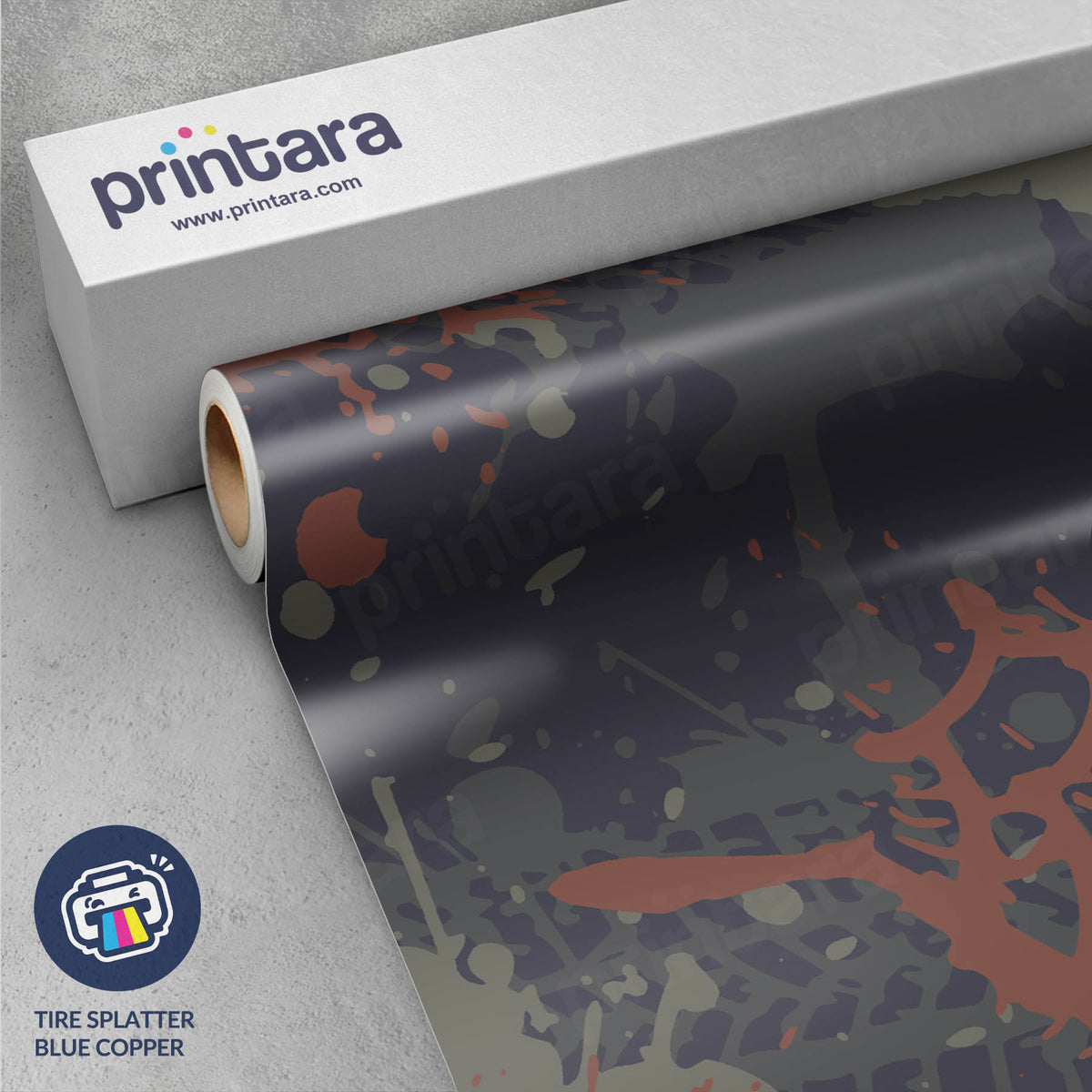 Tire Splatter Blue Copper Gun Skin Vinyl Wrap