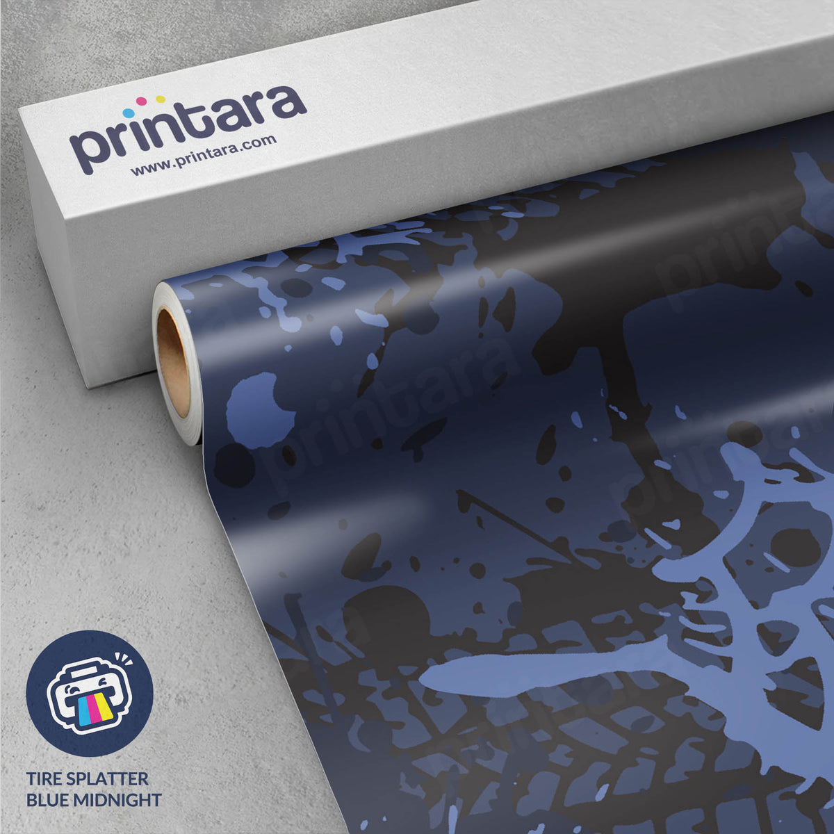 Tire Splatter Blue Midnight Gun Skin Vinyl Wrap