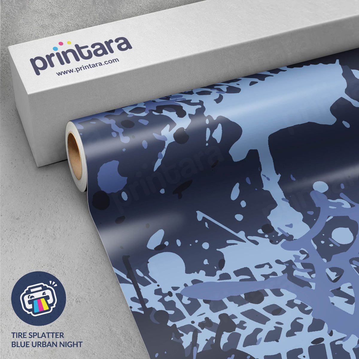 Tire Splatter Blue Urban Night Gun Skin Vinyl Wrap