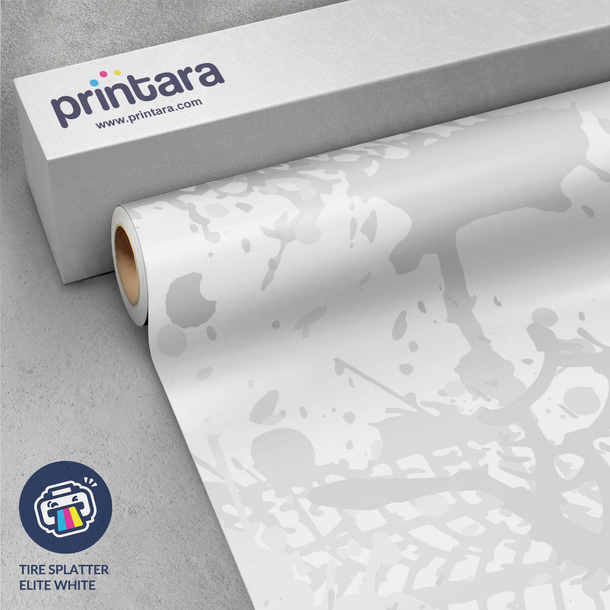 Tire Splatter Elite White Gun Skin Vinyl Wrap