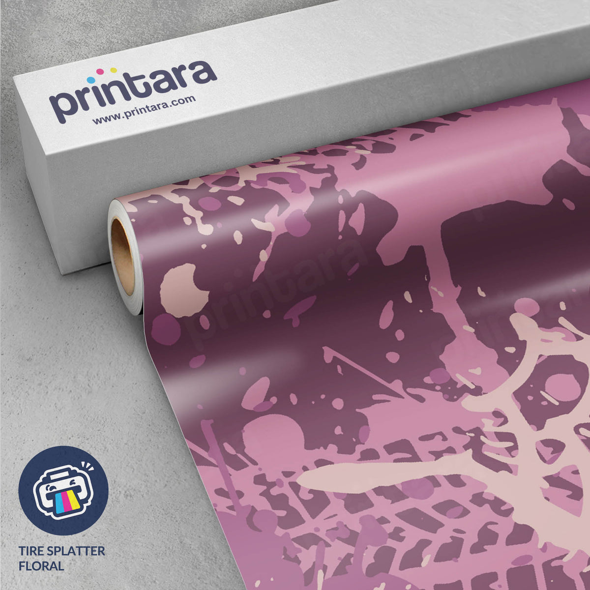 Tire Splatter Floral Gun Skin Vinyl Wrap