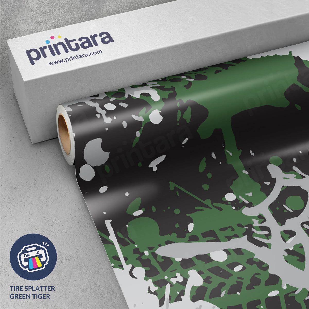 Tire Splatter Green Tiger Gun Skin Vinyl Wrap
