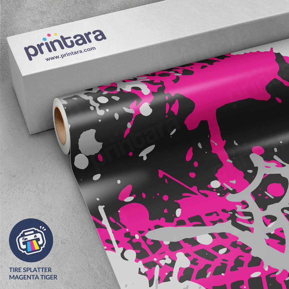 Tire Splatter Magenta Tiger Gun Skin Vinyl Wrap