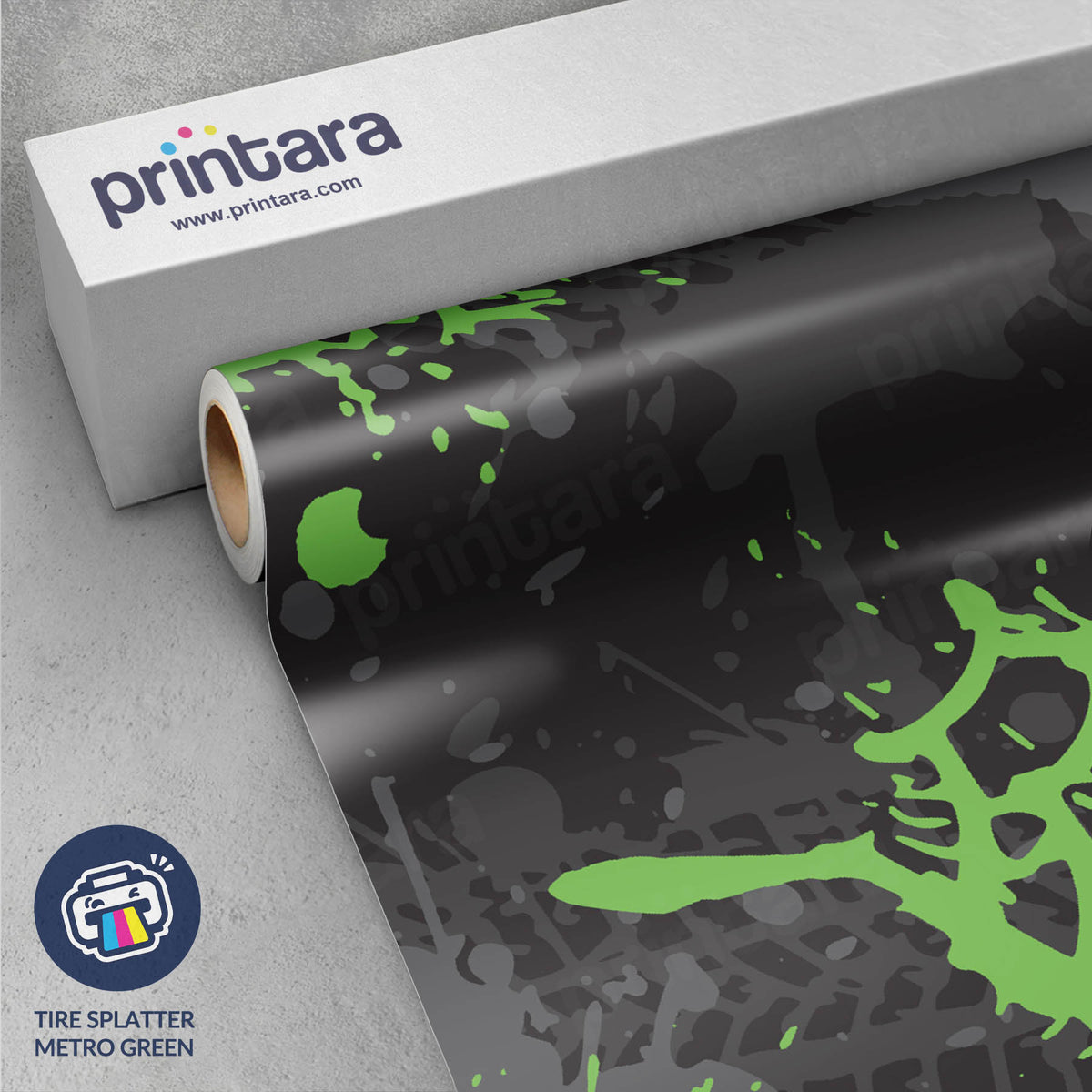 Tire Splatter Metro Green Gun Skin Vinyl Wrap