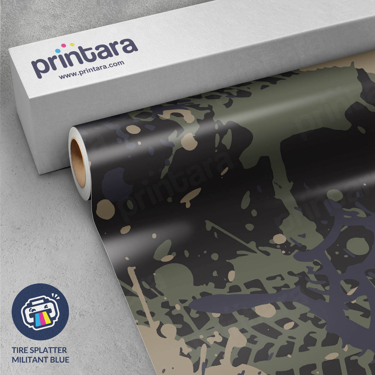 Tire Splatter Militant Blue Gun Skin Vinyl Wrap