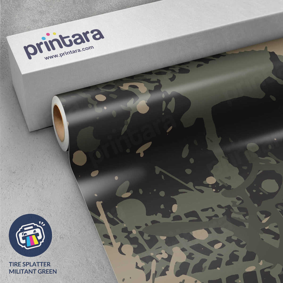 Tire Splatter Militant Green Gun Skin Vinyl Wrap