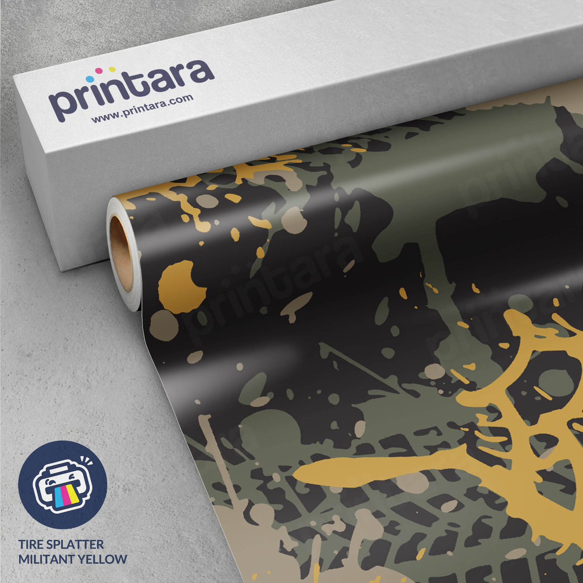 Tire Splatter Militant Yellow Gun Skin Vinyl Wrap