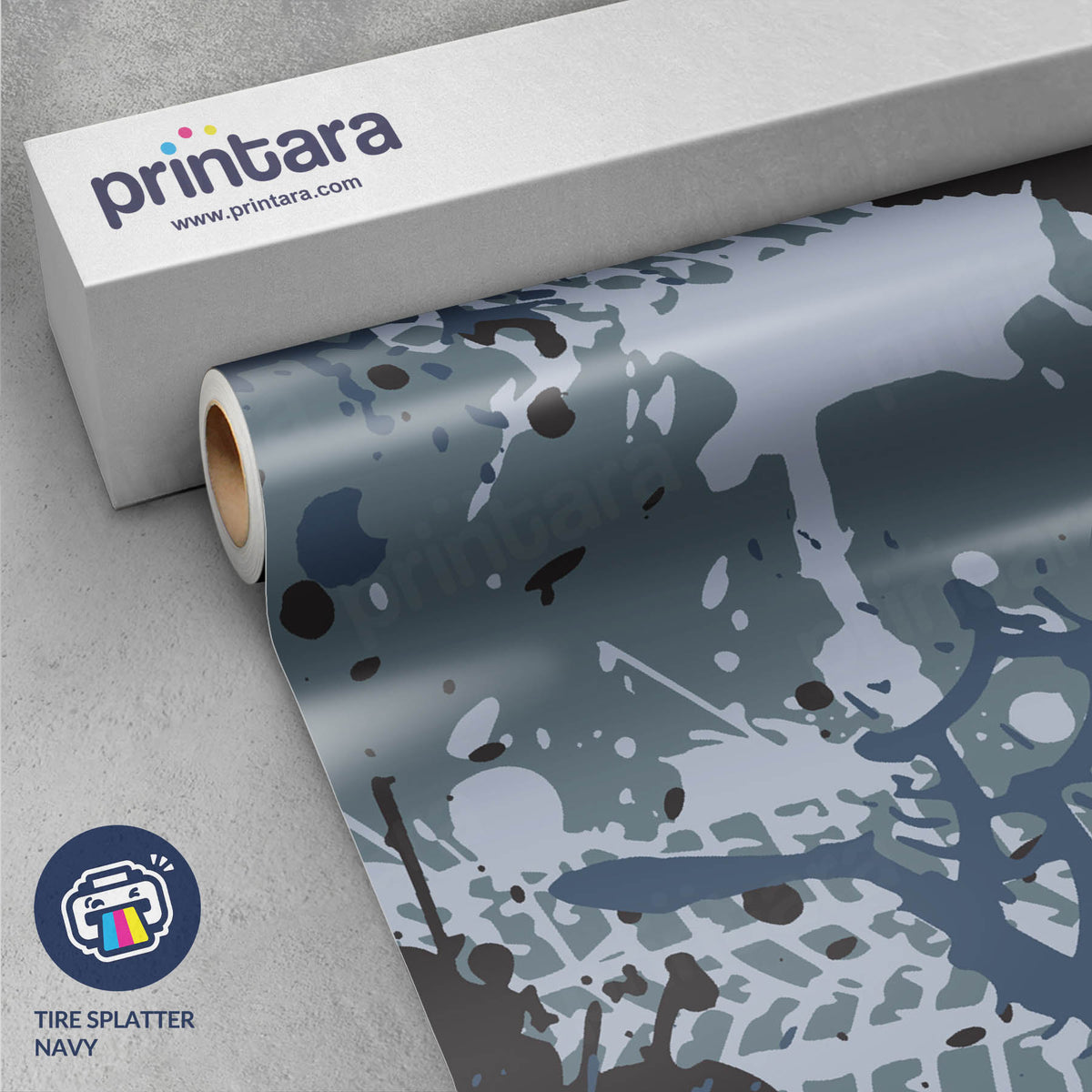 Tire Splatter Navy Gun Skin Vinyl Wrap