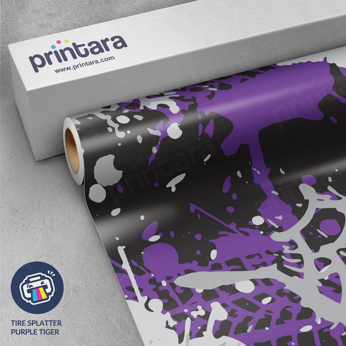 Tire Splatter Purple Tiger Gun Skin Vinyl Wrap