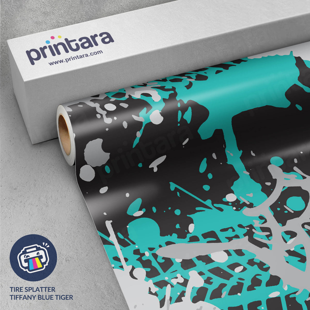 Tire Splatter Tiffany Blue Tiger Gun Skin Vinyl Wrap