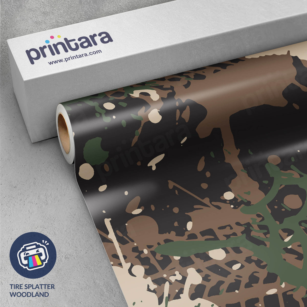 Tire Splatter Woodland Gun Skin Vinyl Wrap