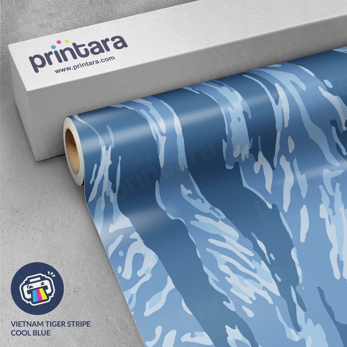 Vietnam Tiger Stripe Cool Blue Gun Skin Vinyl Wrap