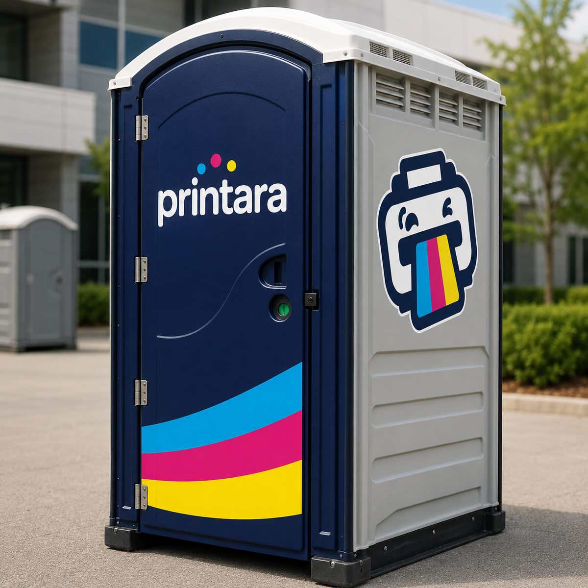 Custom portable toilet graphics