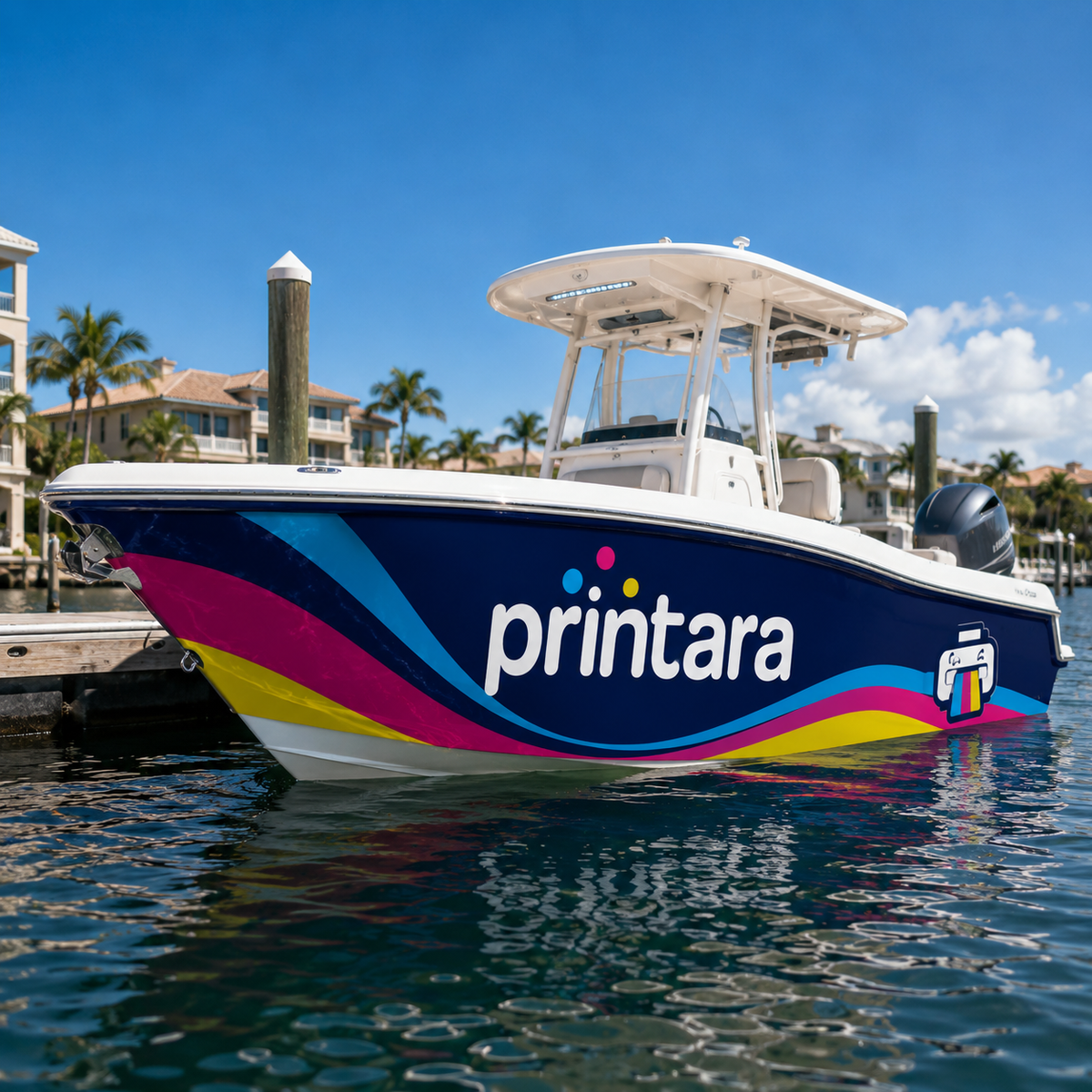 Custom premium boat wrap