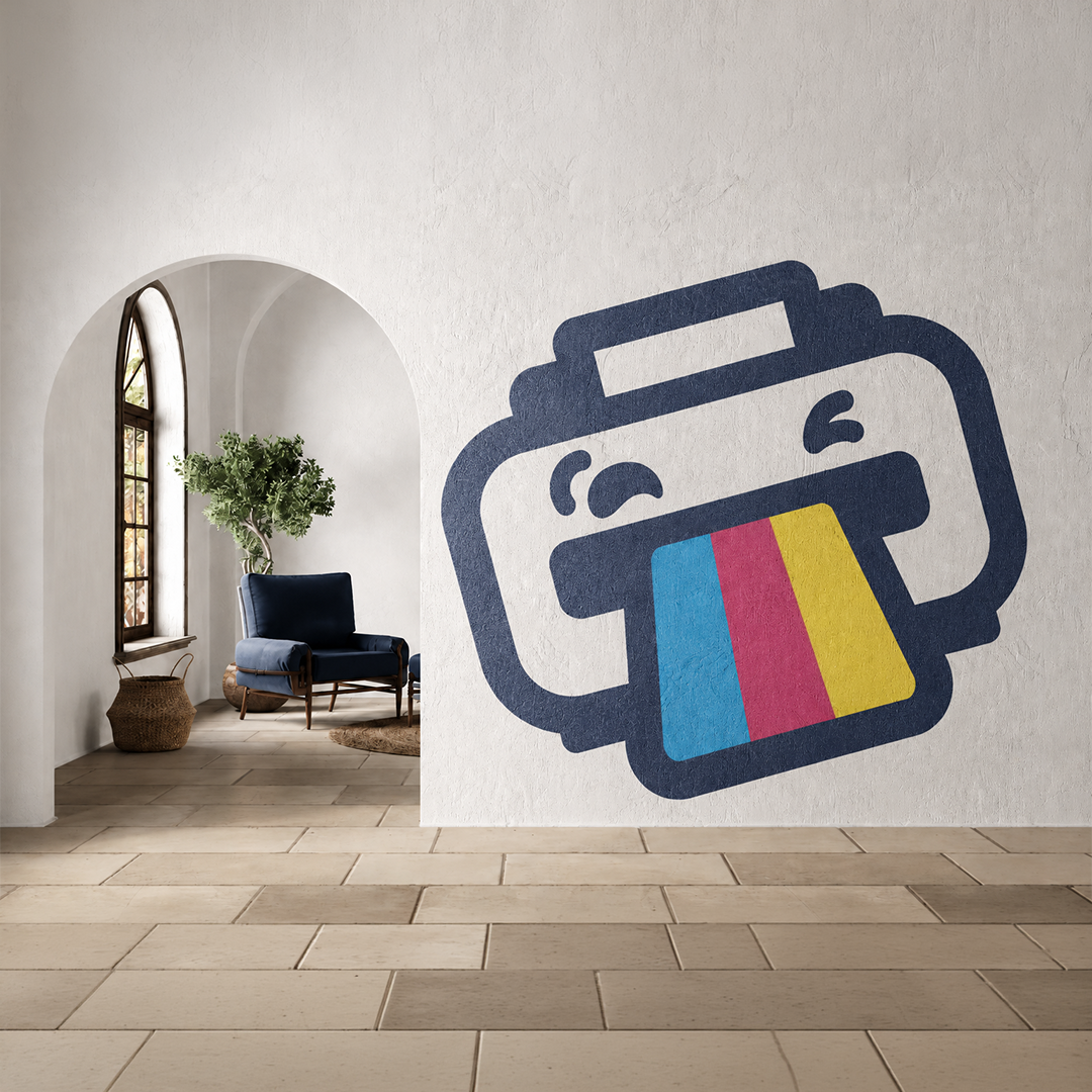 Vinyl graphics for stucco and tile walls